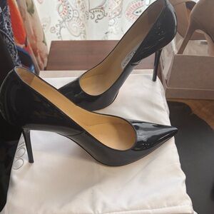 Jimmy Choo Navy Blue Patent Leather Heels